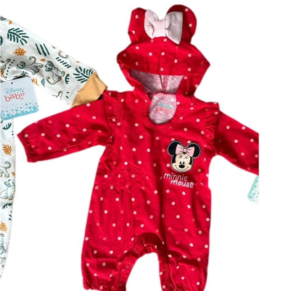Disney Baby Simba Sleeper (6M) + Minnie Mouse Romper (NB)